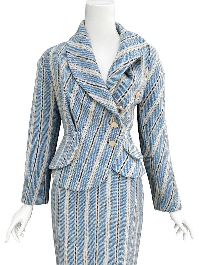 Vivienne Westwood  A/W 1996 “Storm in a Teacup” Blue Striped Suit