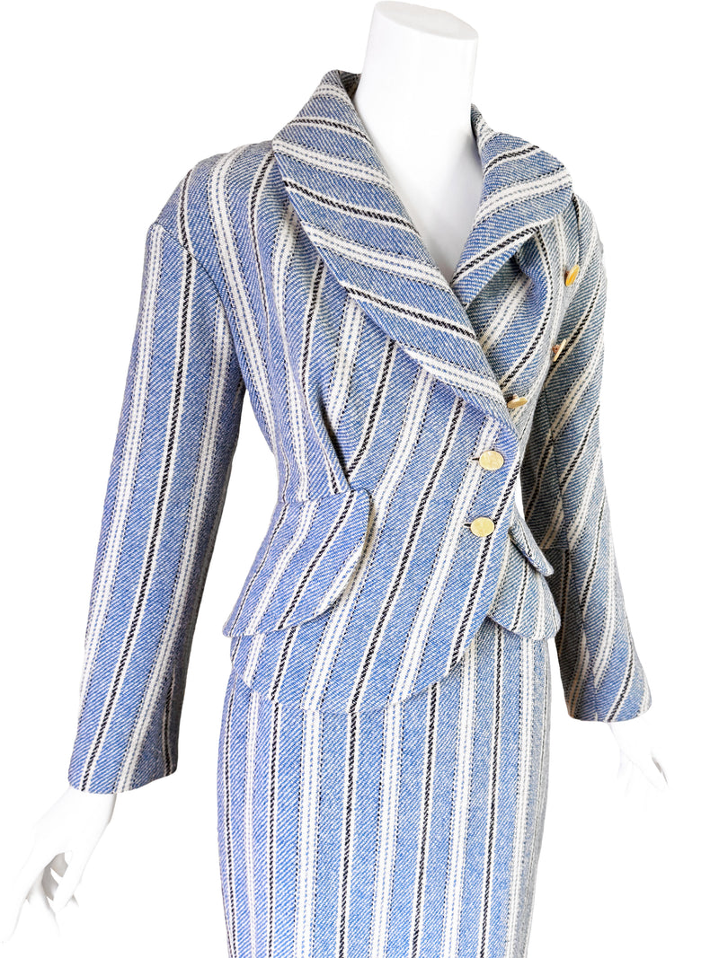 Vivienne Westwood  A/W 1996 “Storm in a Teacup” Blue Striped Suit