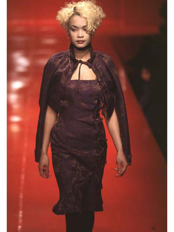 Vivienne Westwood Red Label A/W 1997 Black Satin Wiggle Dress with Bows