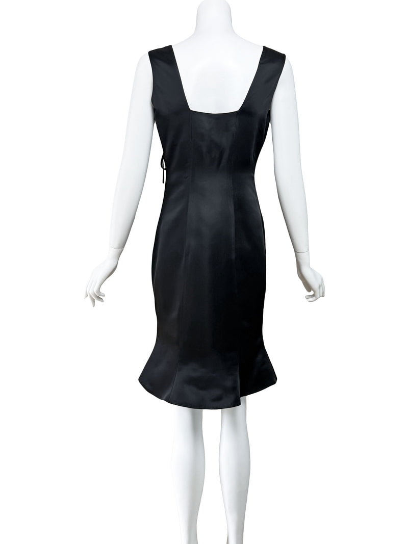 Vivienne Westwood Red Label A/W 1997 Black Satin Wiggle Dress with Bows