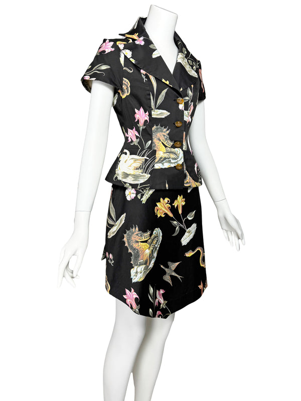 Vivienne Westwood S/S 1998 'Sea Monster' Print Skirt Suit