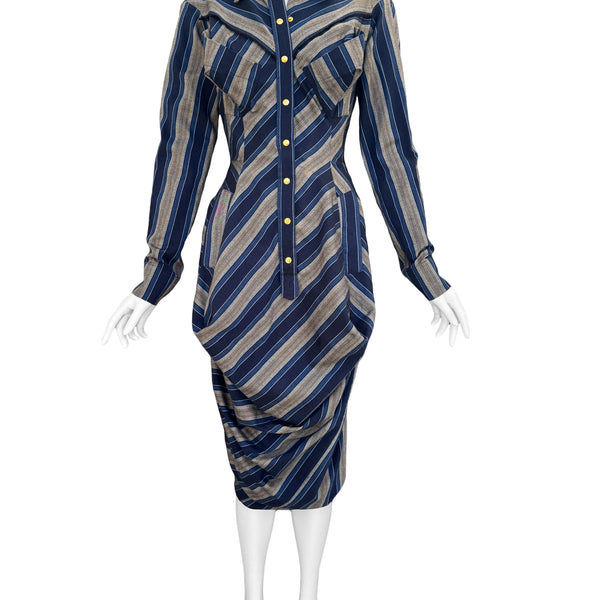 Vivienne Westwood World's End 'Fire Cowboy Dress' Striped Shirt Dress –  Sweet Disorder Vintage