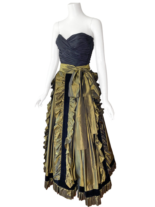 Yves St Laurent Rive Gauche 1980s  Silk  Skirt