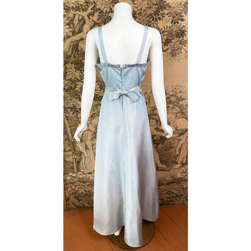 1930s Pale Blue Taffeta Dress & Bolero Set