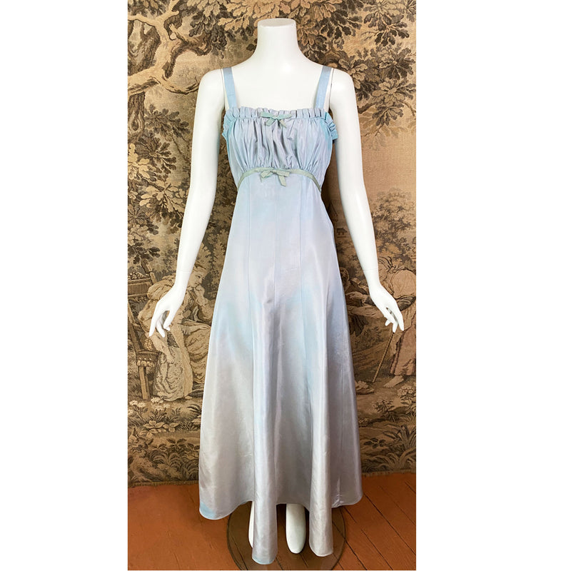 1930s Pale Blue Taffeta Dress & Bolero Set