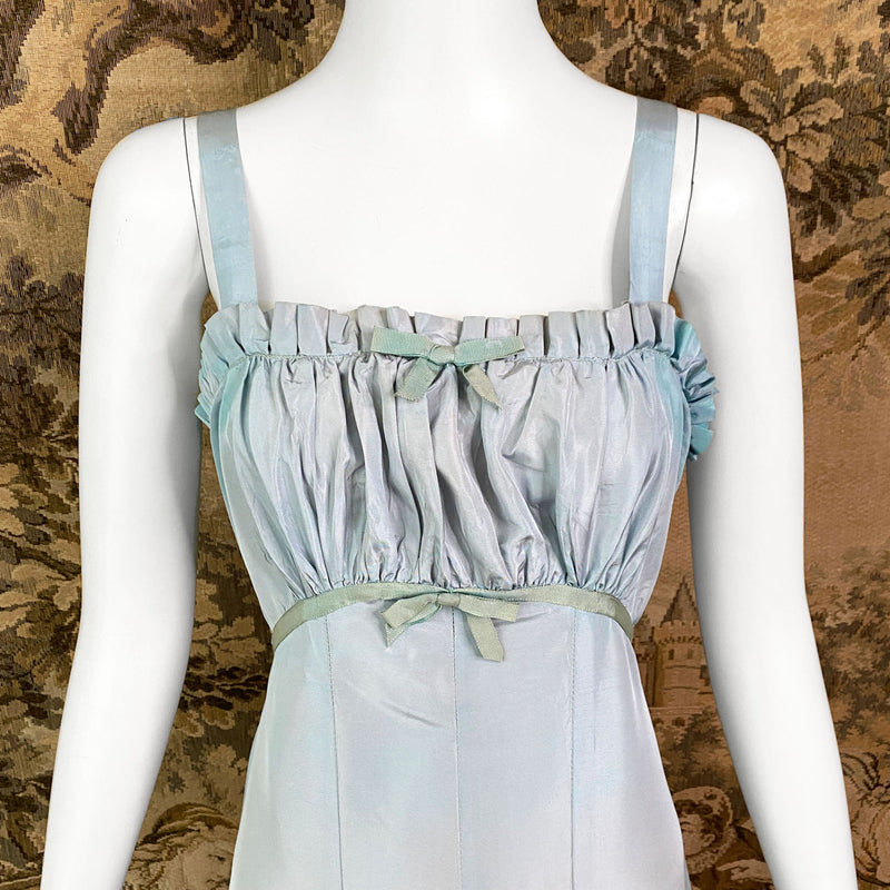 1930s Pale Blue Taffeta Dress & Bolero Set