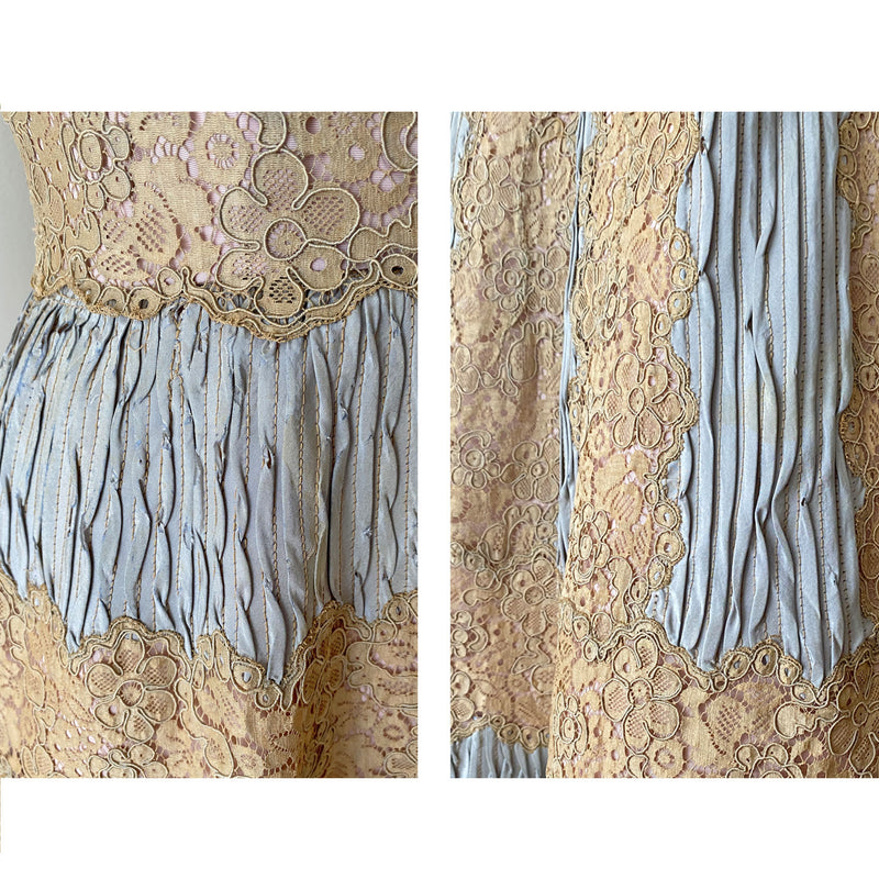 1950s Silk & Lace Party Dress