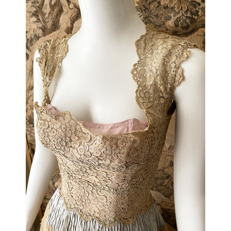 1950s Silk & Lace Party Dress
