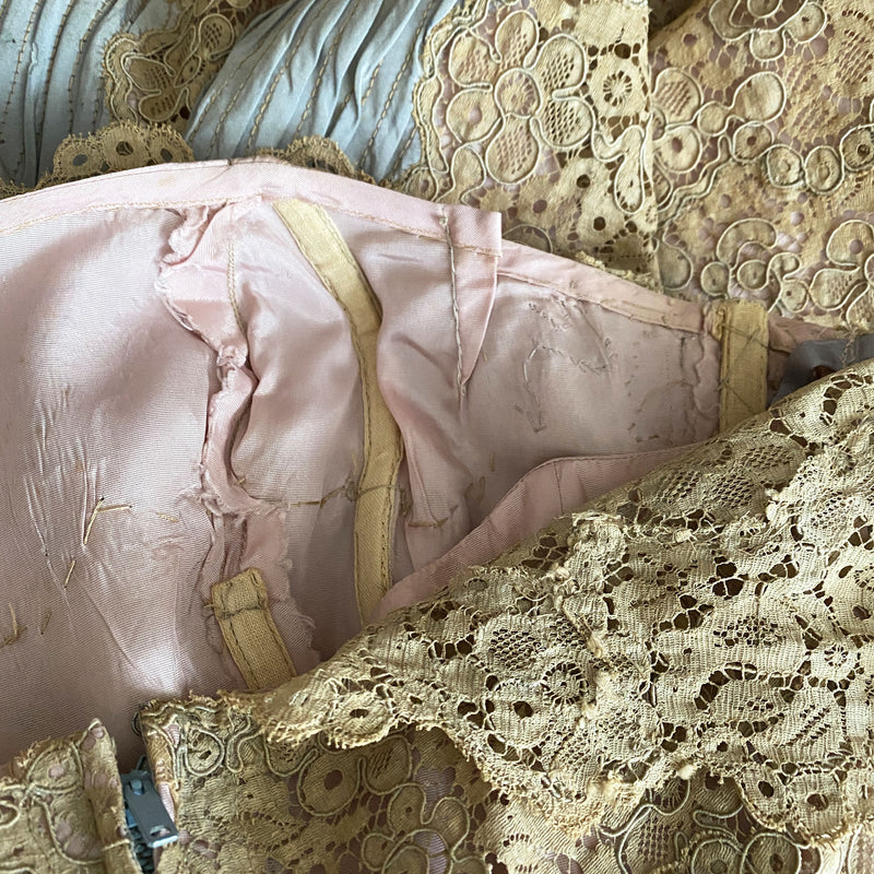 1950s Silk & Lace Party Dress