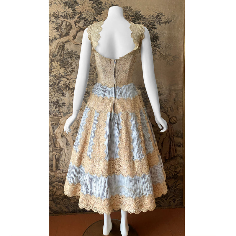 1950s Silk & Lace Party Dress