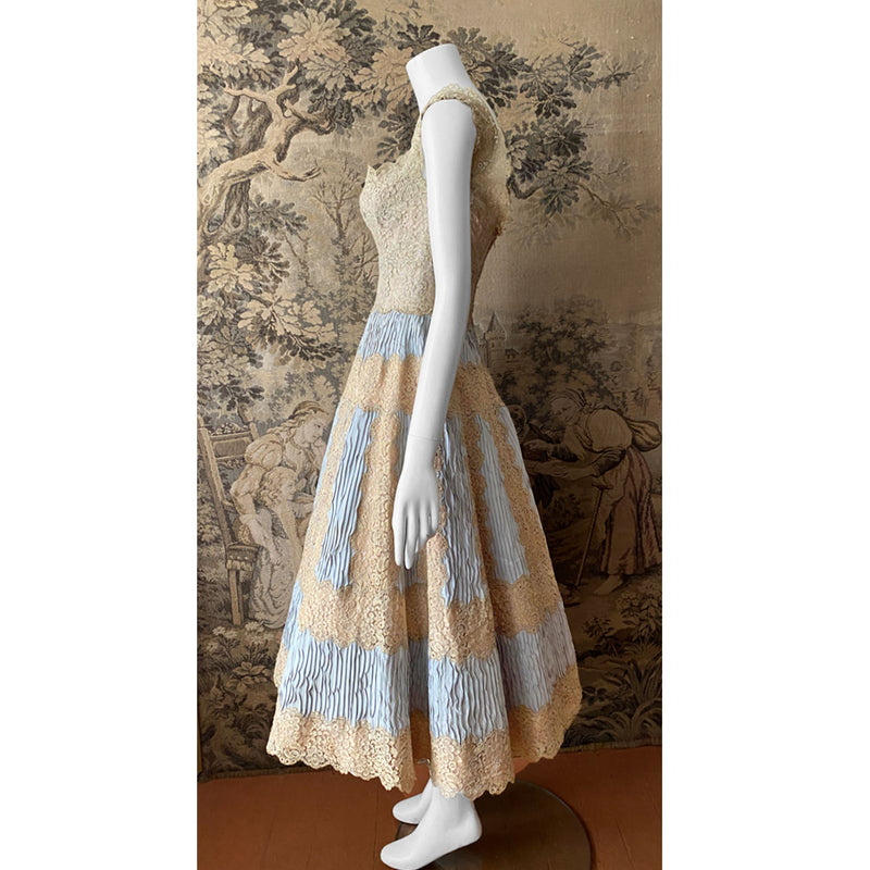 1950s Silk & Lace Party Dress