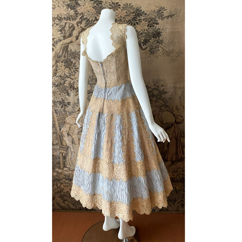 1950s Silk & Lace Party Dress