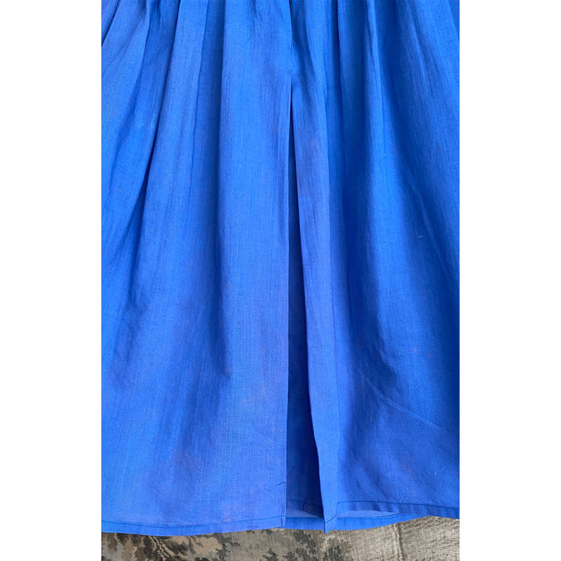 1980s Blue Portrait Collar Blouse