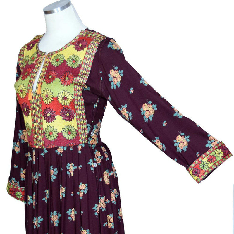 Vintage 1970s Embroidered Maxi Dress - Sweet Disorder Vintage
