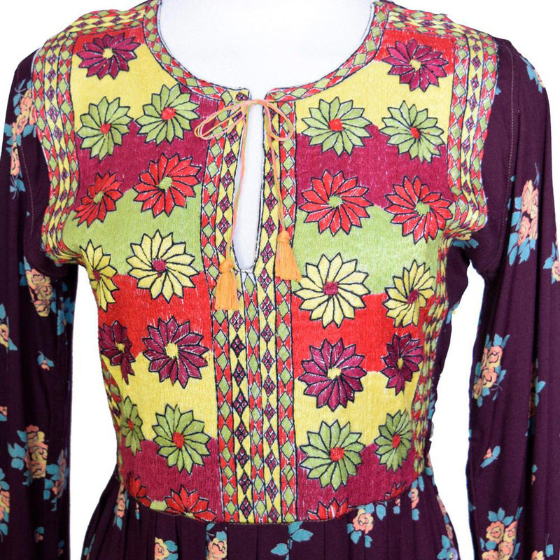 Vintage 1970s Embroidered Maxi Dress - Sweet Disorder Vintage