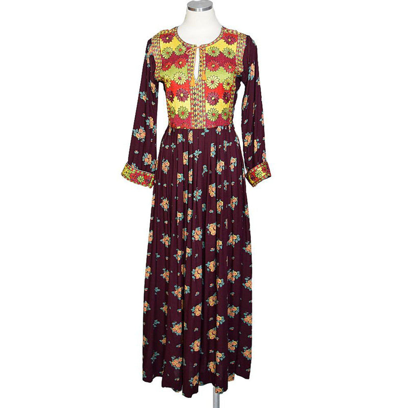 Vintage 1970s Embroidered Maxi Dress - Sweet Disorder Vintage