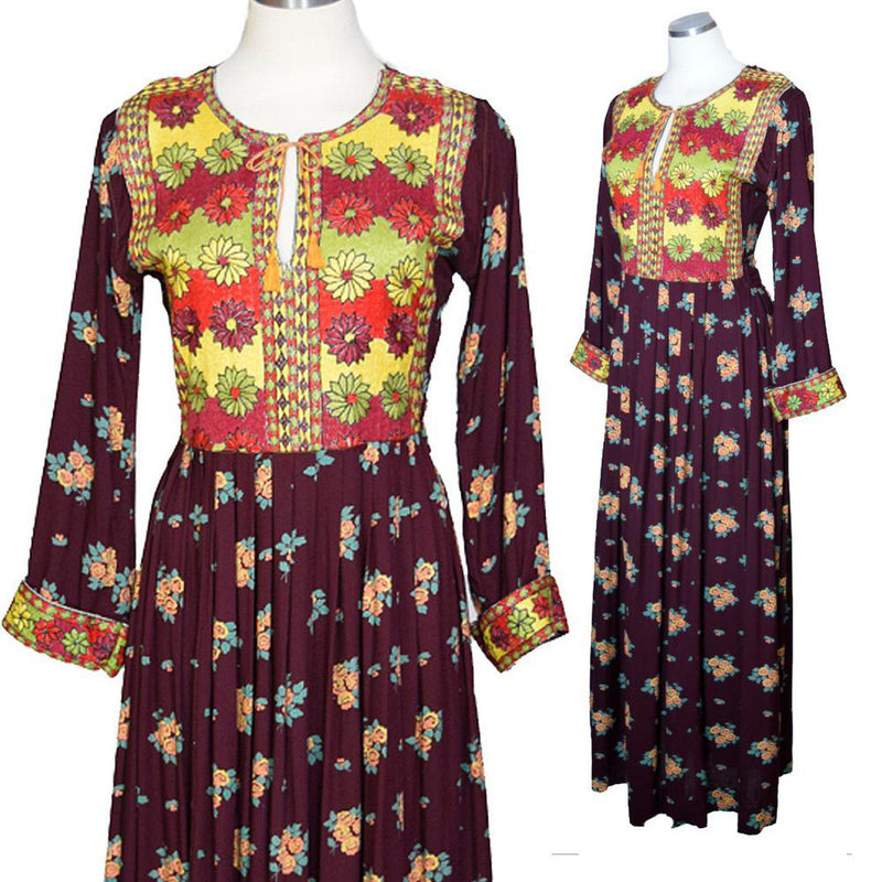 Vintage 1970s Embroidered Maxi Dress - Sweet Disorder Vintage