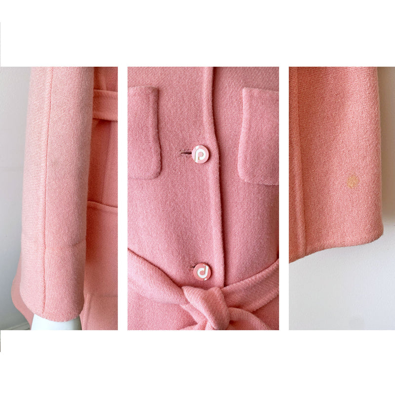 Bernard Perris 1970s Pink Wool Coat