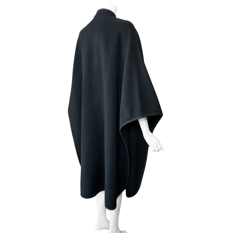 1970s Black Wool Cape