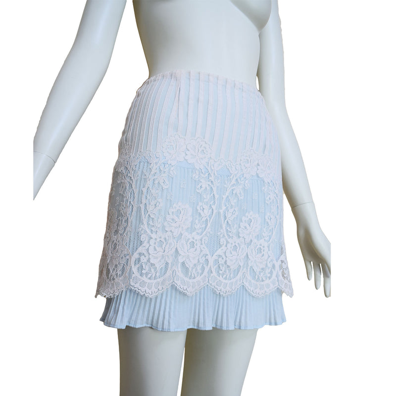 Bazar de Christian Lacroix 1990s Silk & Lace Mini Skirt