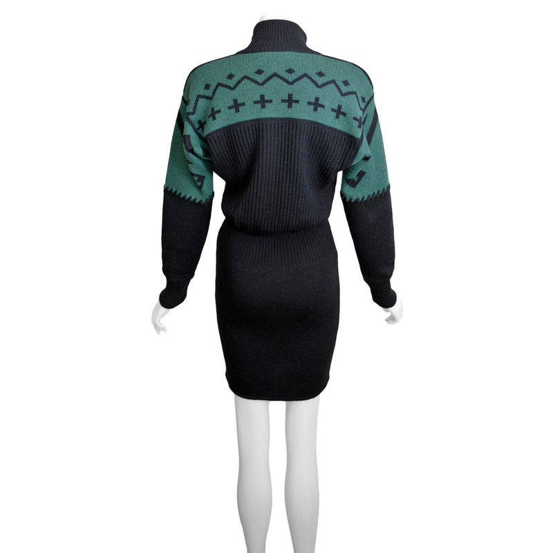 1980s Claude Montana Knit Dress