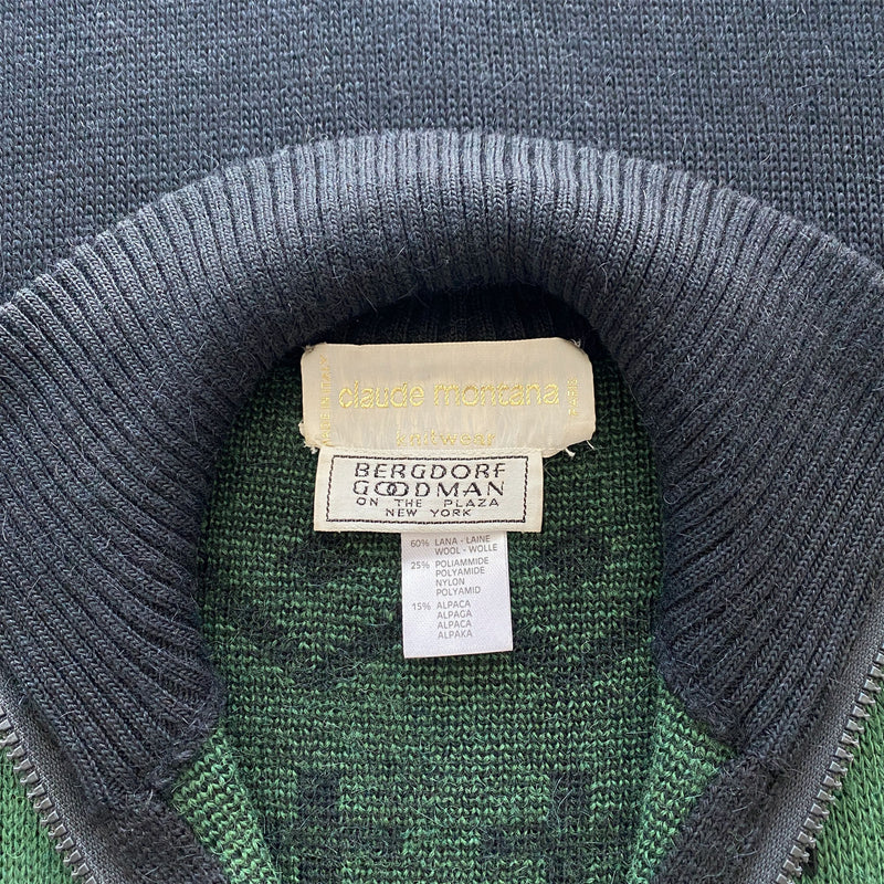 1980s Claude Montana Knit Dress