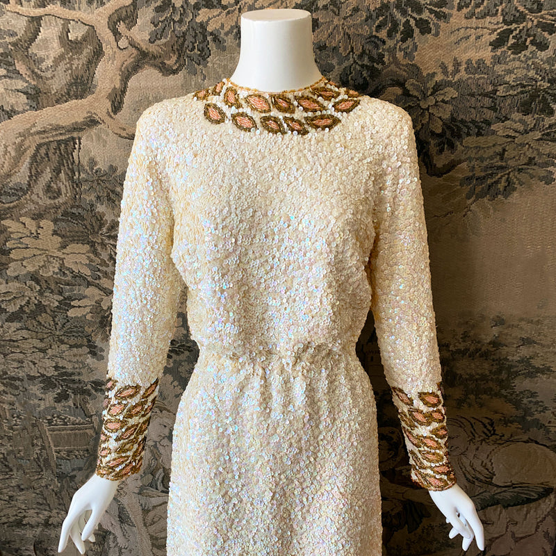 1960s Gene Shelly Sequined Midi Dress
