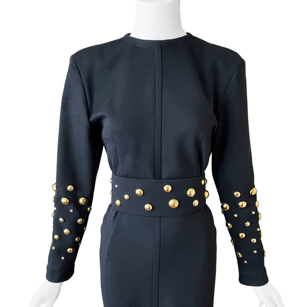 1980s Givenchy Nouvelle Boutique Studded Dress