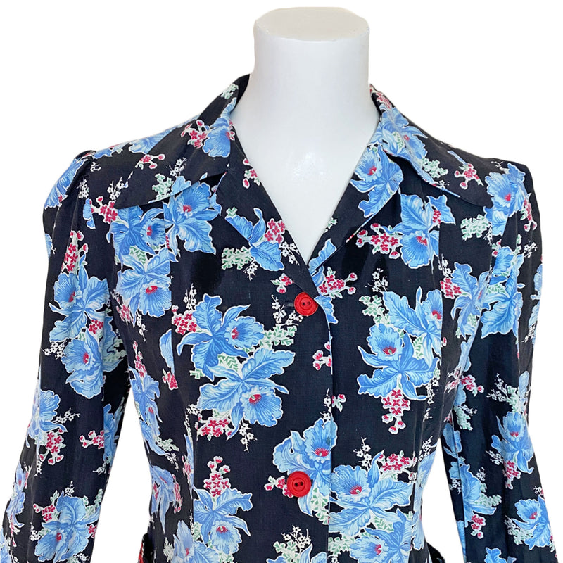 1940s Orchid Print Shirt