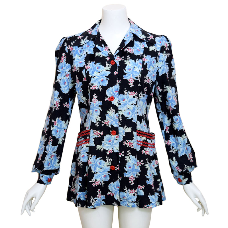 1940s Orchid Print Shirt