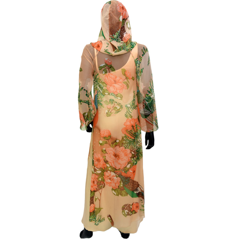 1970s Hanae Mori Couture Silk Jumpsuit & Duster Set