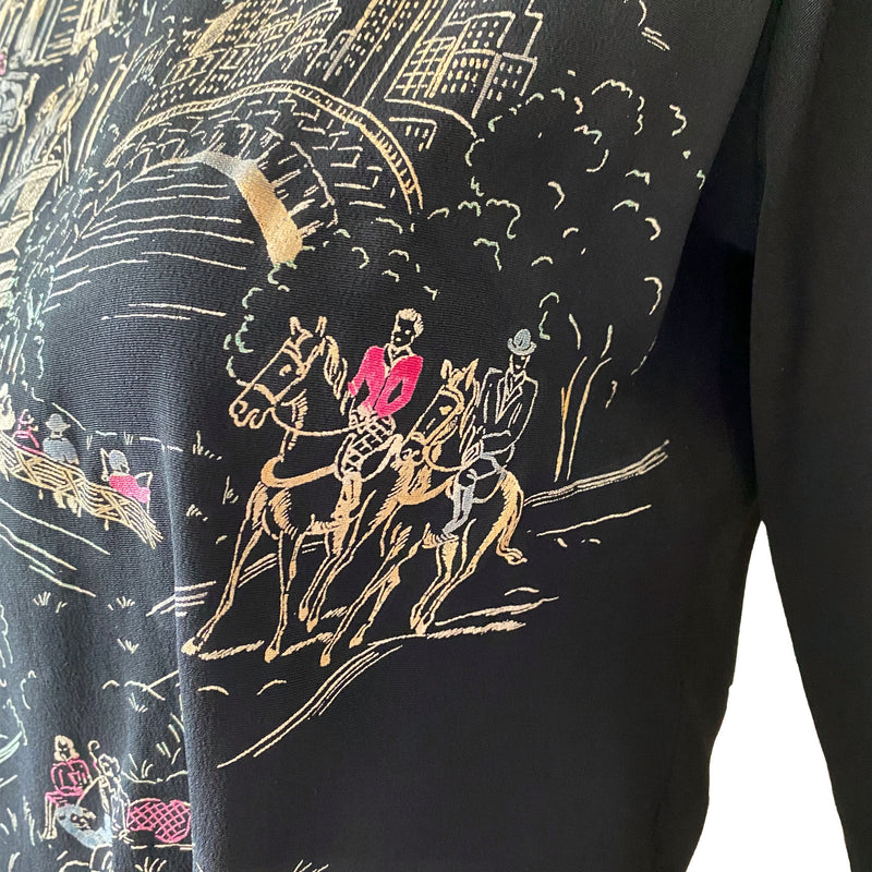 1940s New York City Novelty Blouse