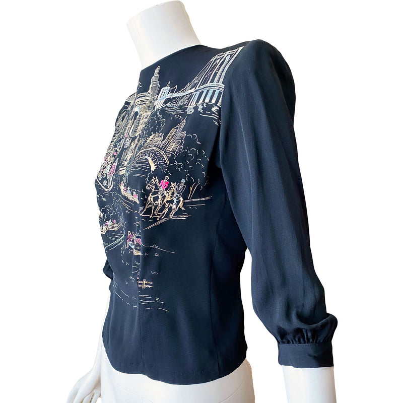 1940s New York City Novelty Blouse