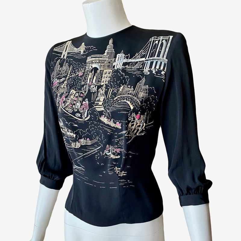 1940s New York City Novelty Blouse