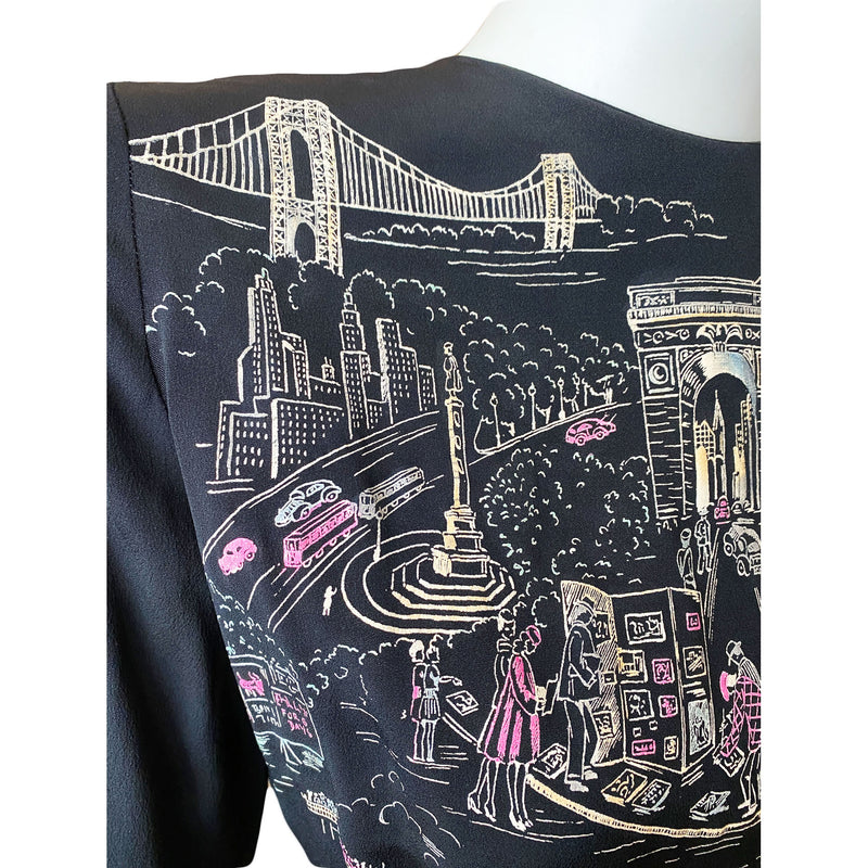 1940s New York City Novelty Blouse