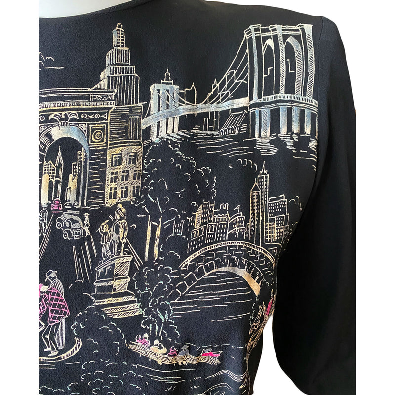 1940s New York City Novelty Blouse