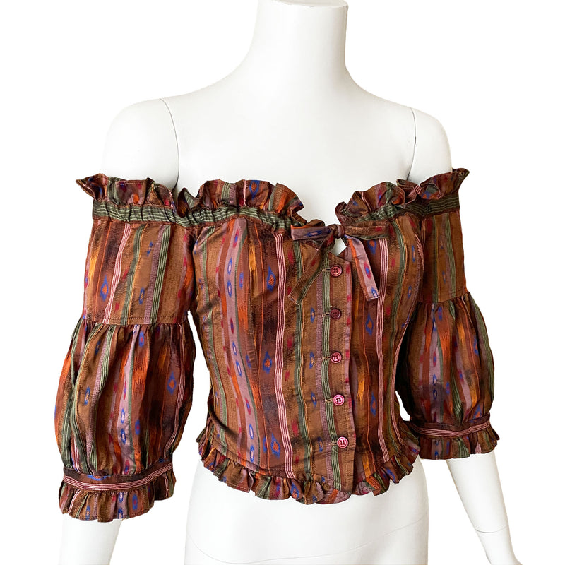 1980s Kenzo Paris Silk Corset Top