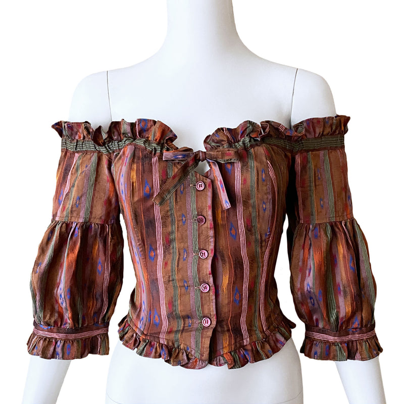 1980s Kenzo Paris Silk Corset Top