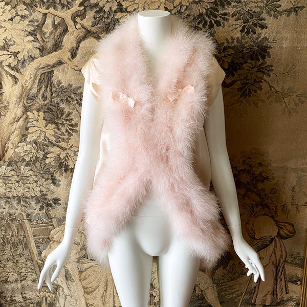1960s Lucie Ann Pink Maribou Jacket