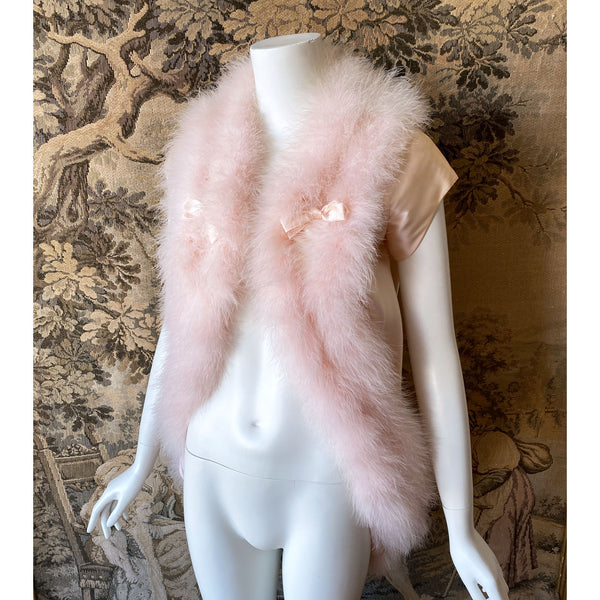 1960s Lucie Ann Pink Maribou Jacket