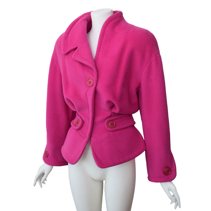 Thierry Mugler Activ 1980s Fuscia Wool Jacket