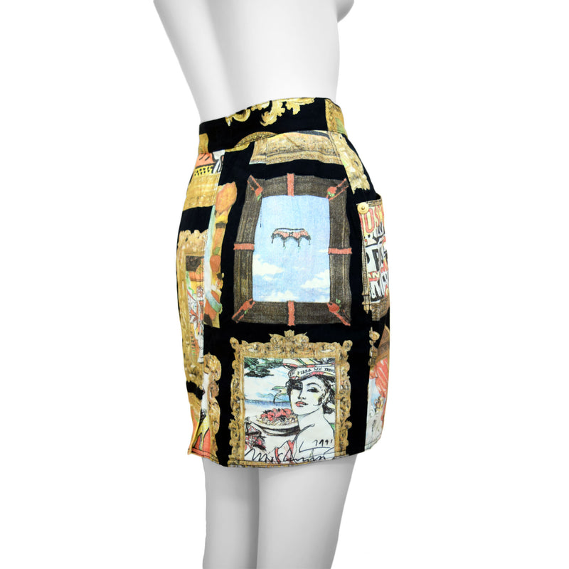 Moschino Cheap and Chic 1990s Iconic Art Print Skirt