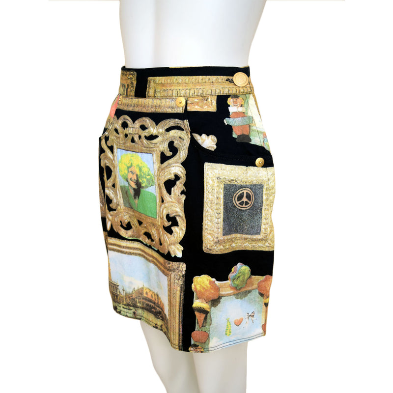 Moschino Cheap and Chic 1990s Iconic Art Print Skirt