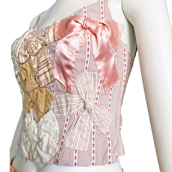 Y2K Moschino Pink Bows Corset Top & Skirt Set