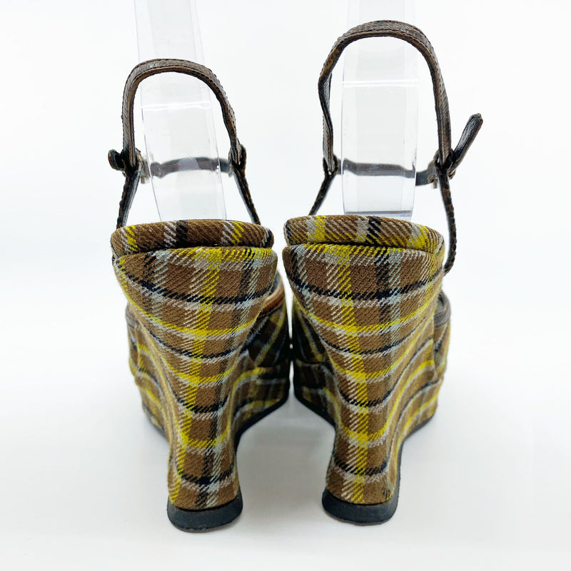 Y2K Prada Tartan Platform Shoes