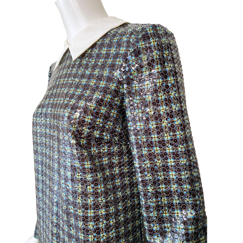 Prada 2011 Printed Sequin Mini Dress