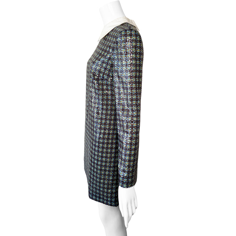 Prada 2011 Printed Sequin Mini Dress