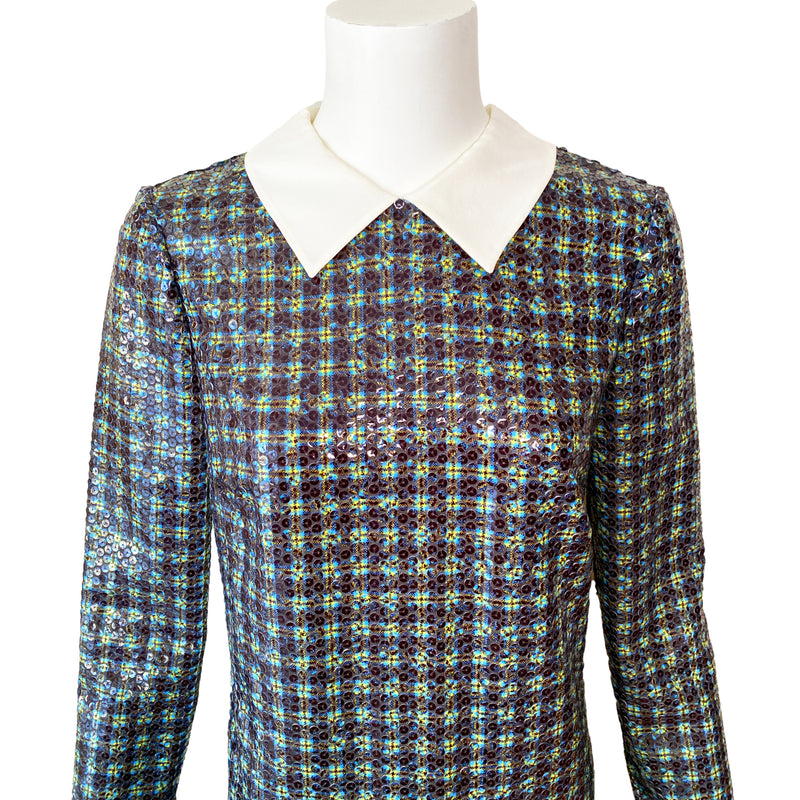 Prada 2011 Printed Sequin Mini Dress