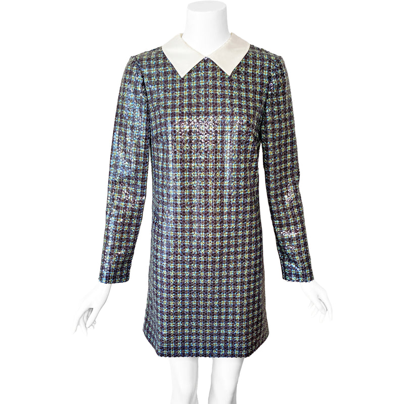 Prada 2011 Printed Sequin Mini Dress