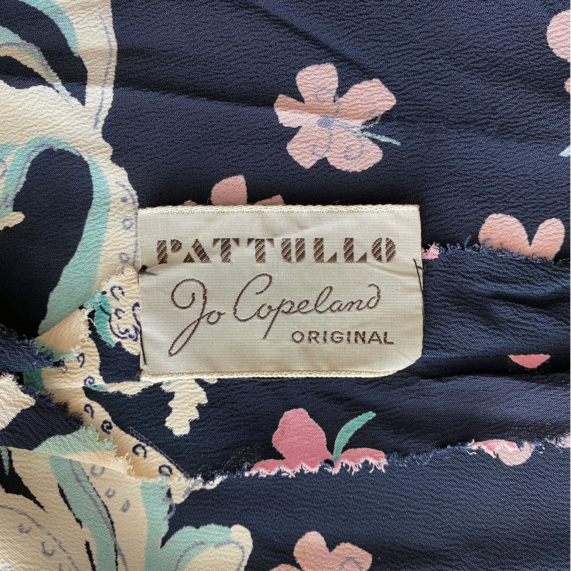 1940s Jo Copeland for Pat Tullo Sakura Print Dress